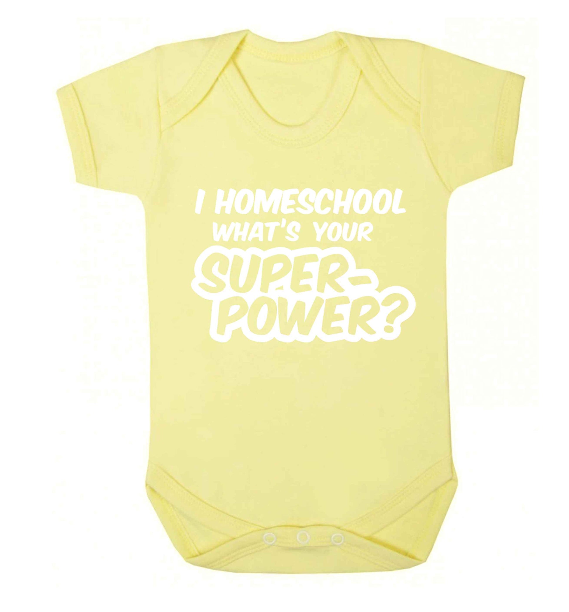 I homeschool what's your superpower? Baby Vest pale yellow 18-24 months