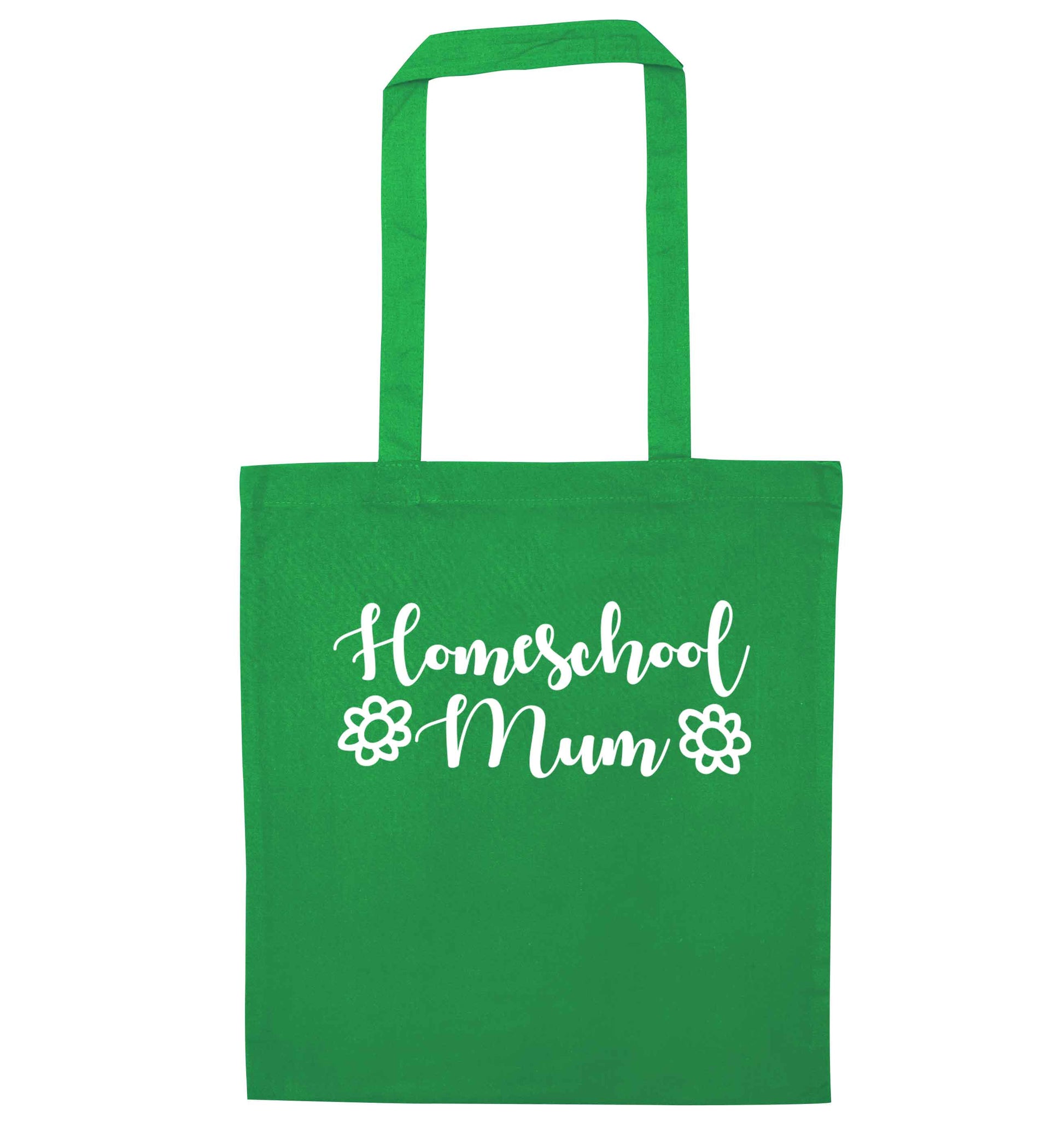 Homeschool mum green tote bag