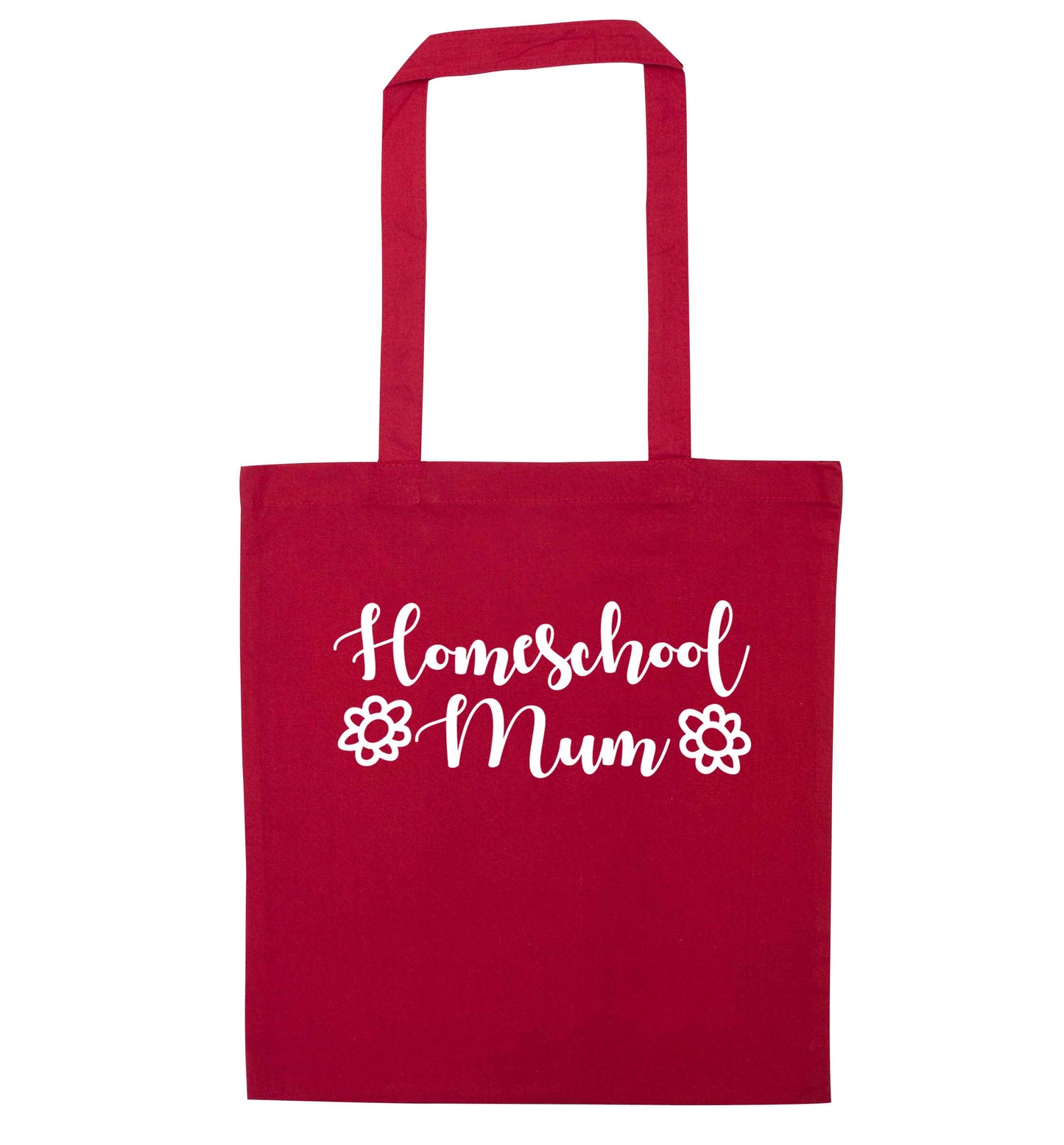 Homeschool mum red tote bag