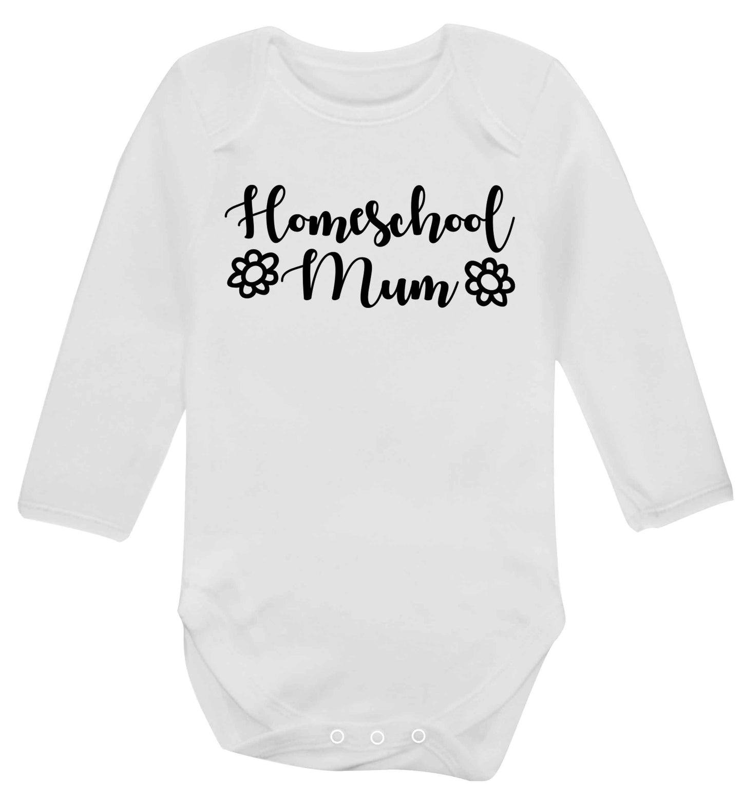 Homeschool mum Baby Vest long sleeved white 6-12 months