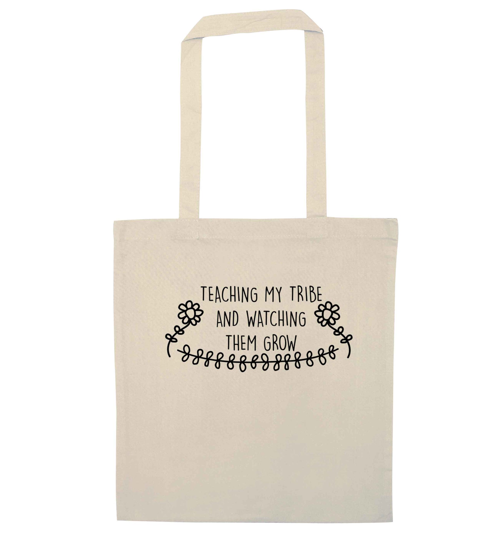 Teaching my tribe and watching them grow natural tote bag