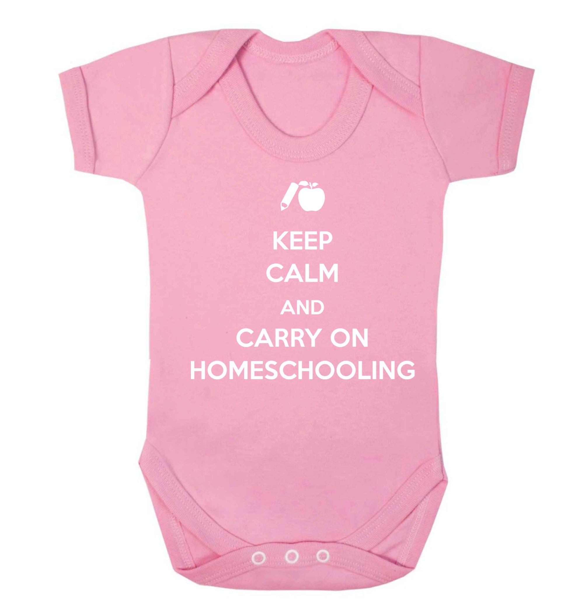 Keep calm and carry on homeschooling Baby Vest pale pink 18-24 months