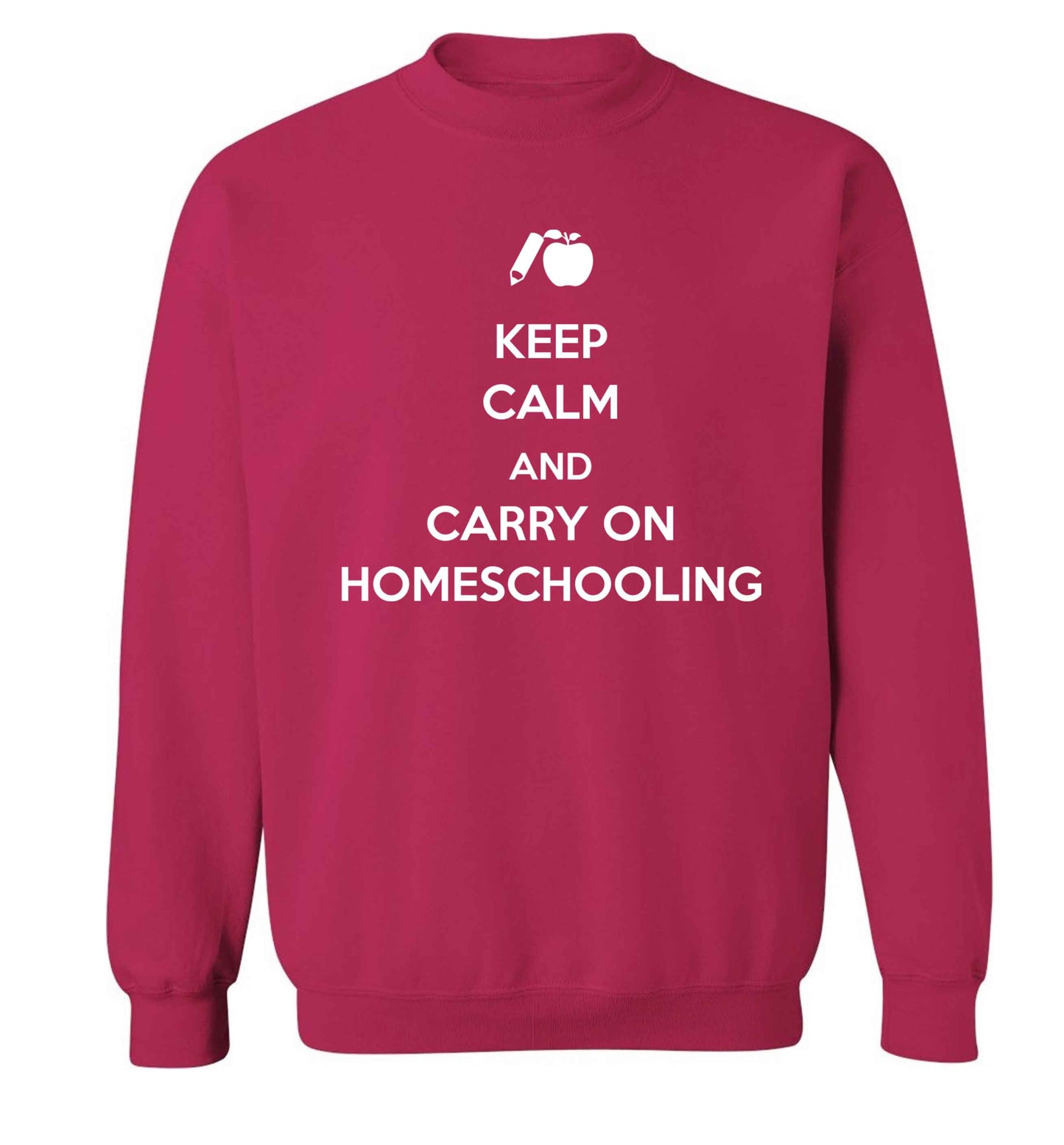 Keep calm and carry on homeschooling Adult's unisex pink Sweater 2XL