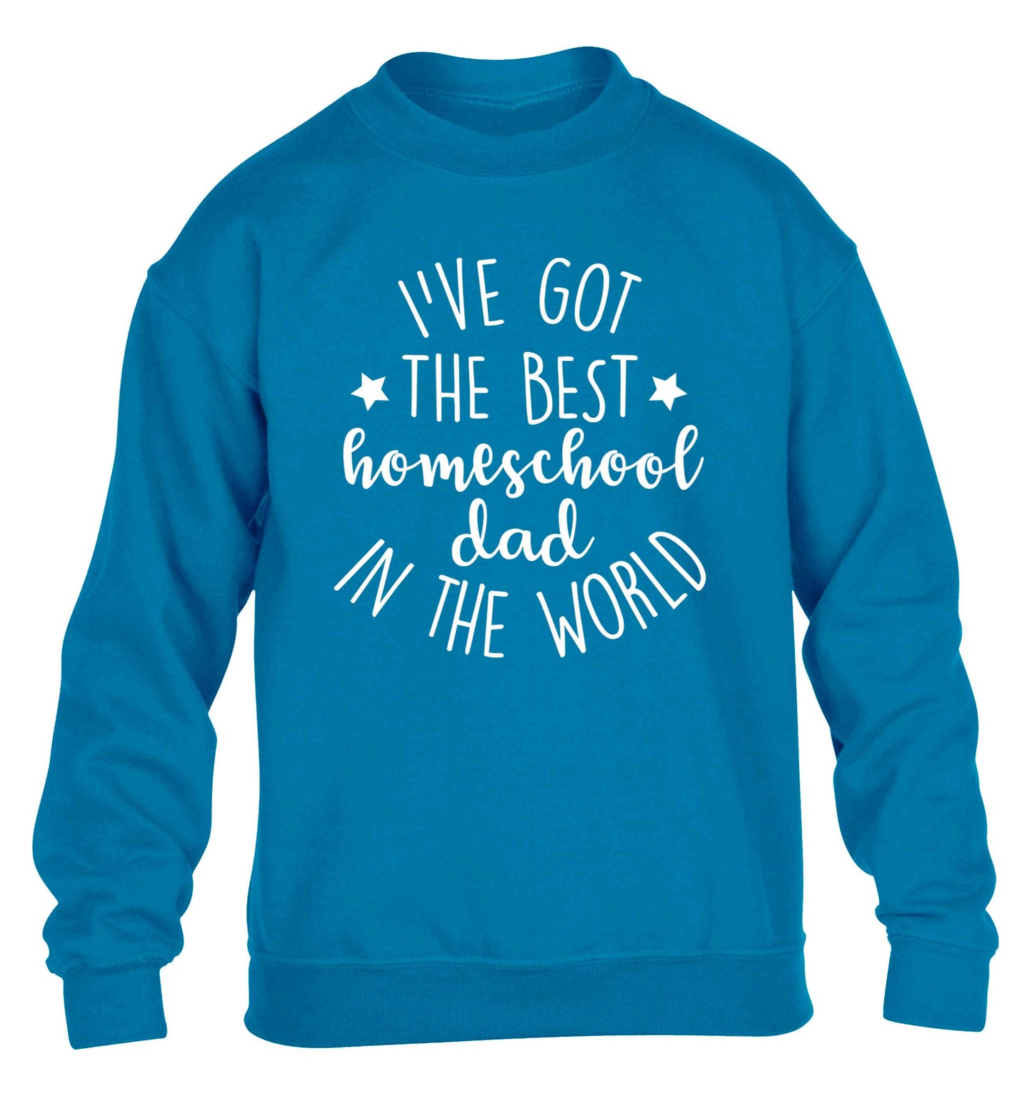 I've got the best homeschool dad in the world children's blue sweater 12-13 Years