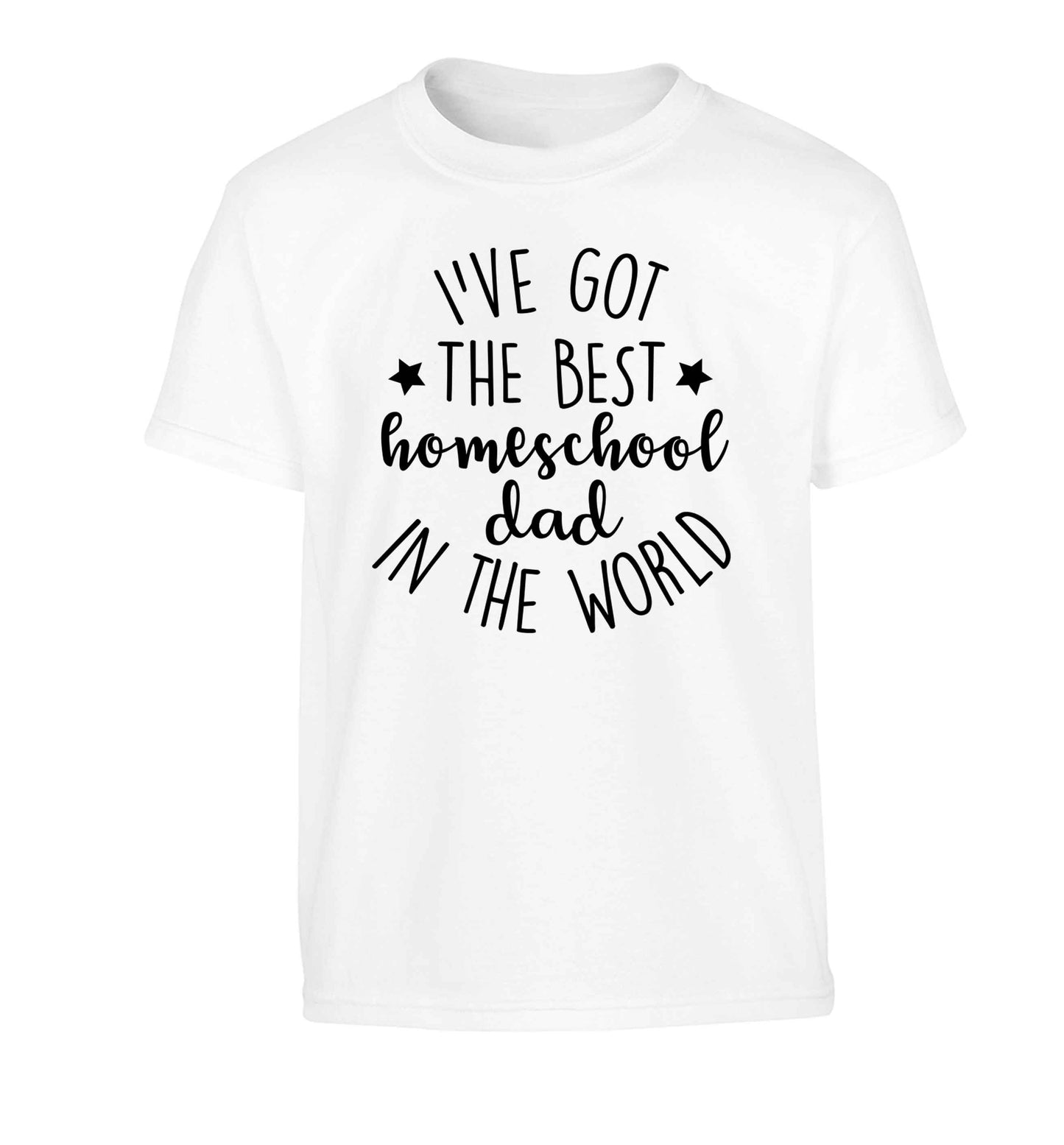 I've got the best homeschool dad in the world Children's white Tshirt 12-13 Years