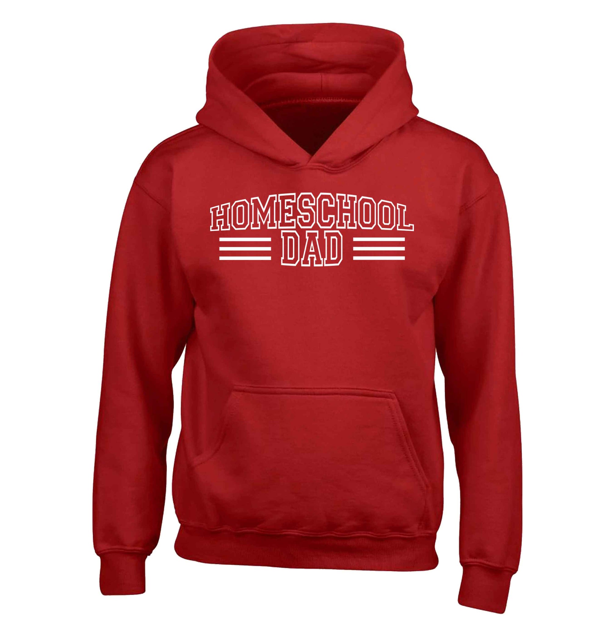 Homeschool dad children's red hoodie 12-13 Years