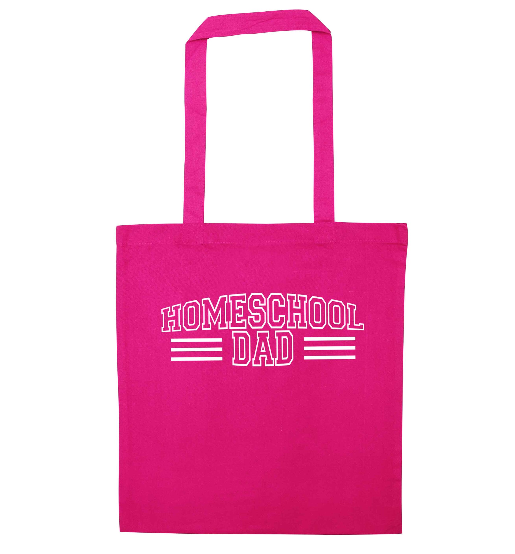 Homeschool dad pink tote bag