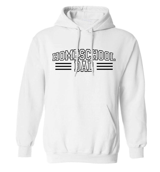 Homeschool dad adults unisex white hoodie 2XL