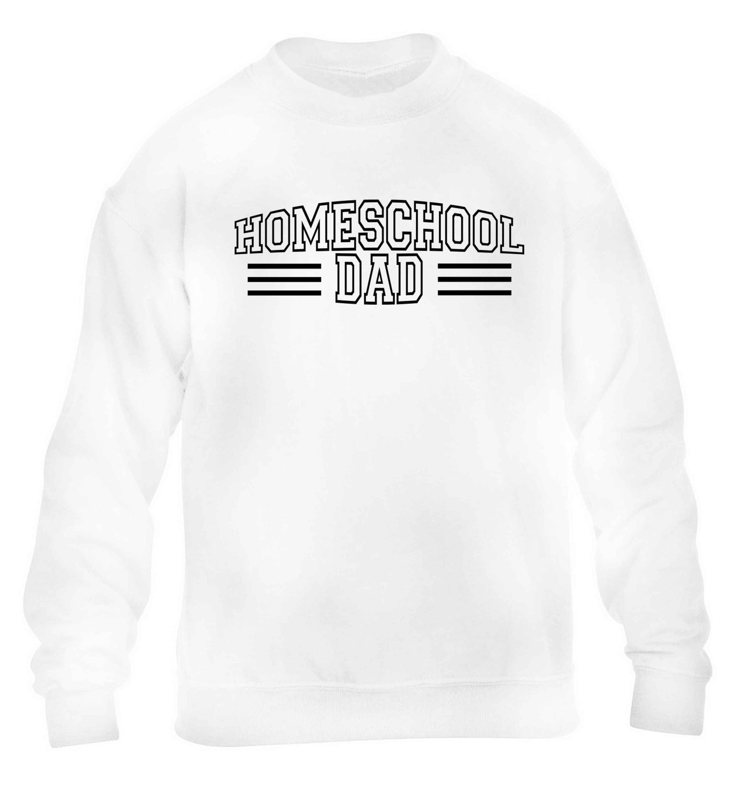 Homeschool dad children's white sweater 12-13 Years