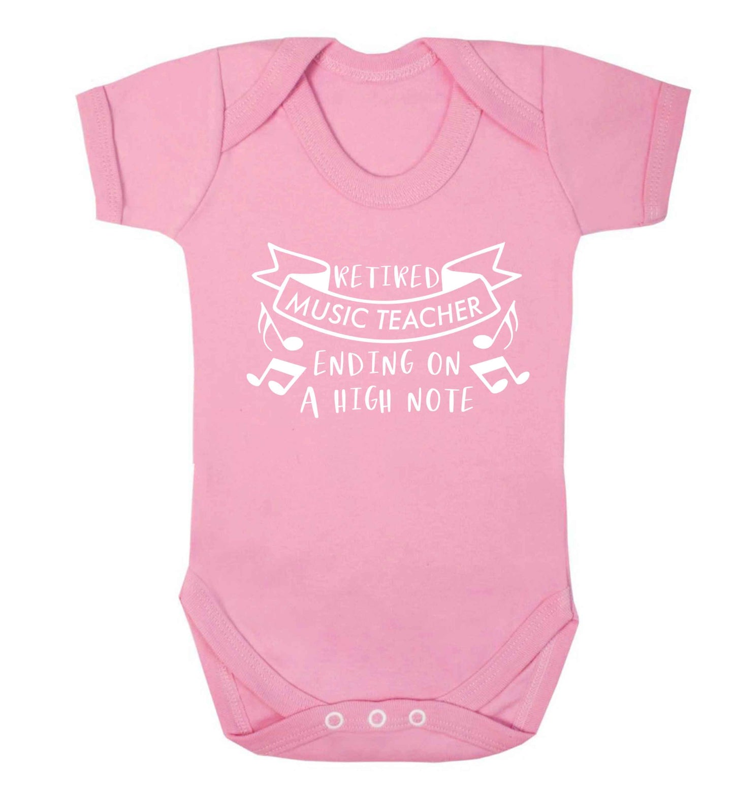 Retired music teacher ending on a high note Baby Vest pale pink 18-24 months