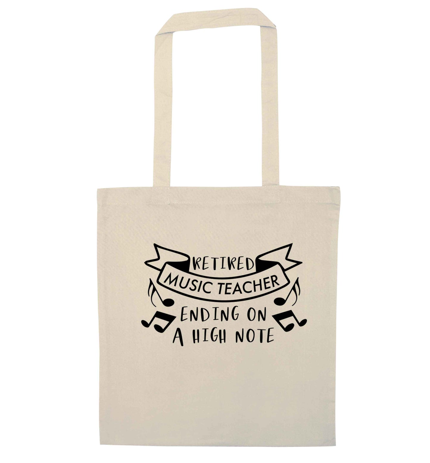 Retired music teacher ending on a high note natural tote bag