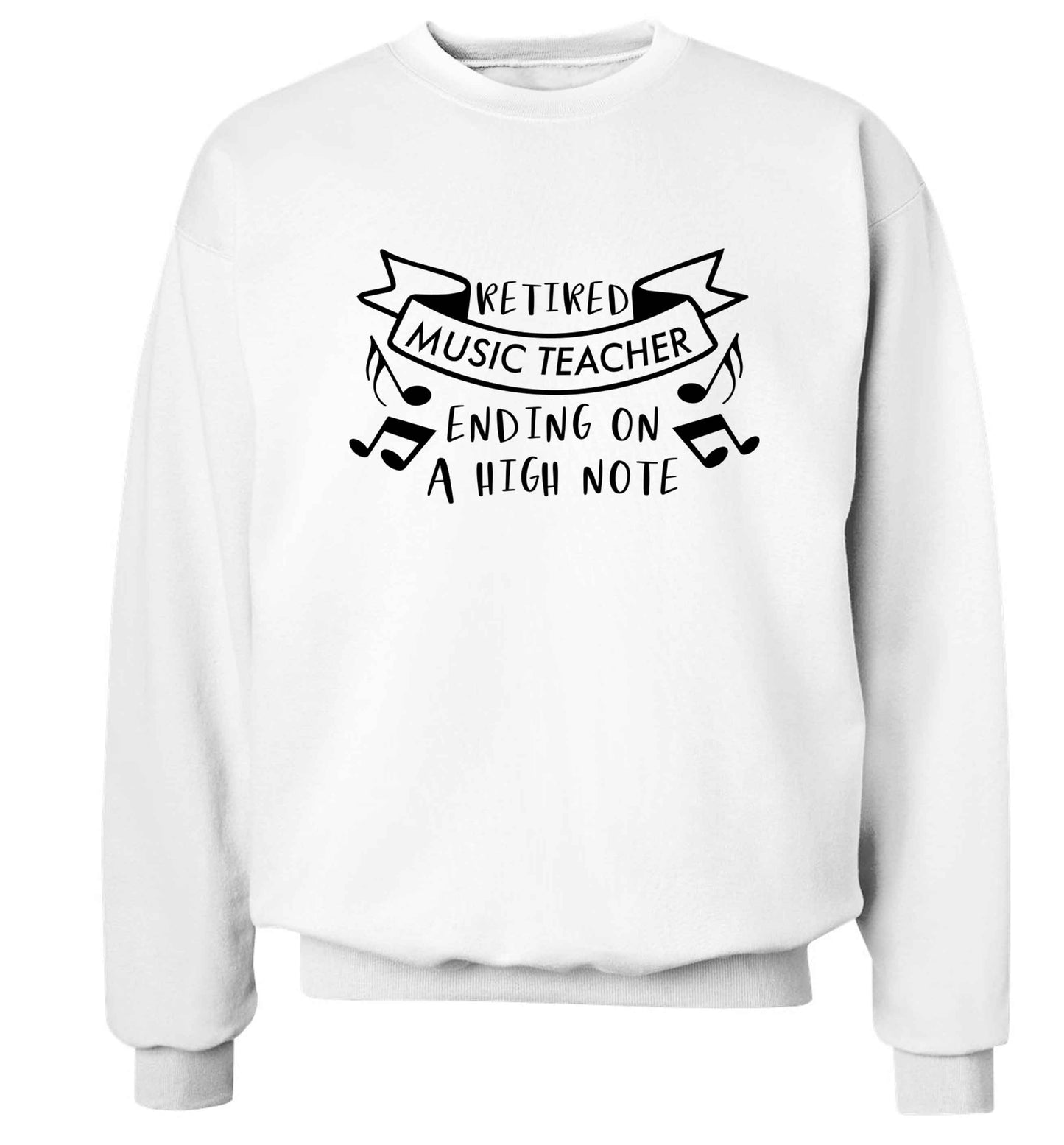 Retired music teacher ending on a high note Adult's unisex white Sweater 2XL
