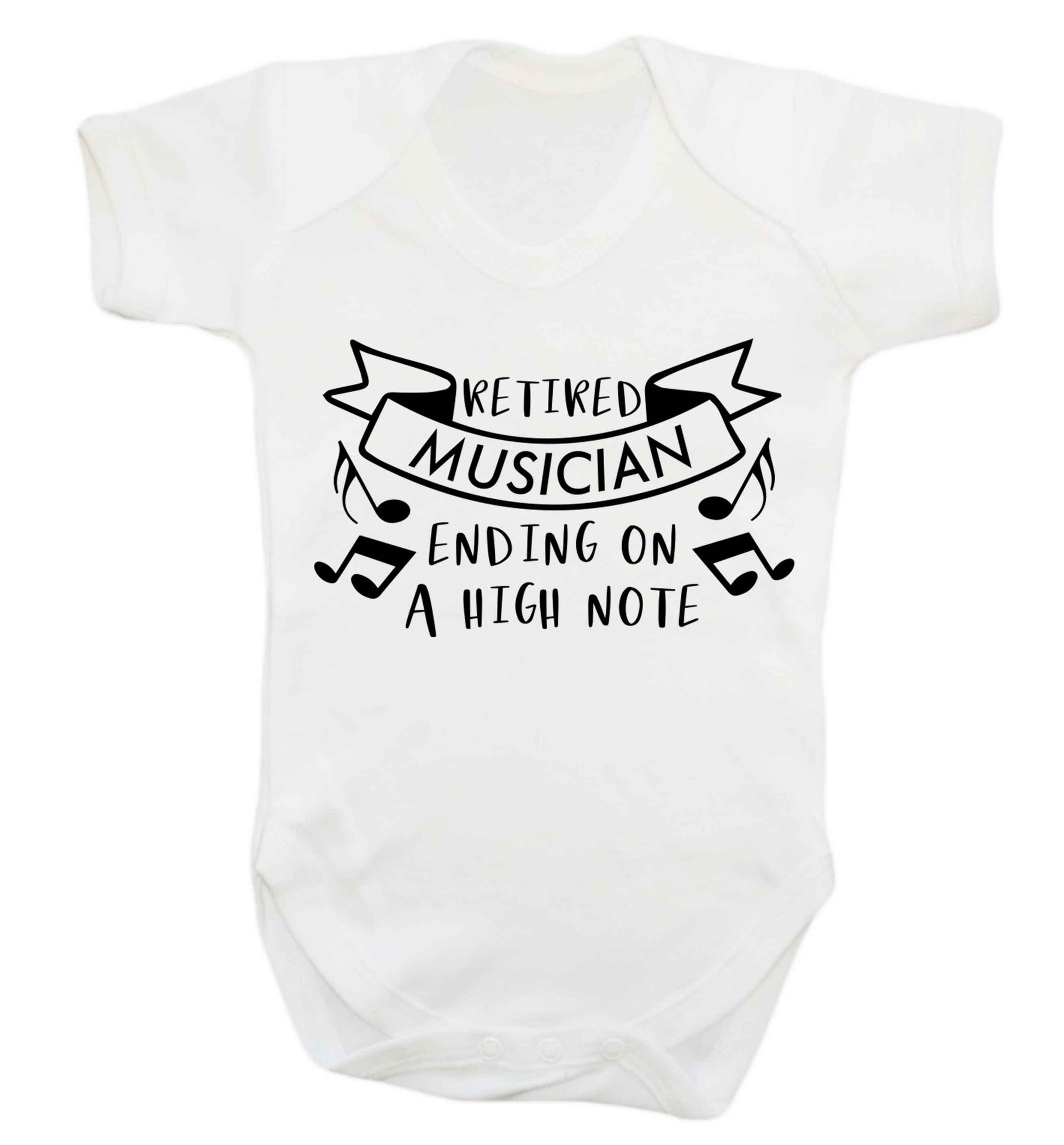 Retired musician ending on a high note Baby Vest white 18-24 months