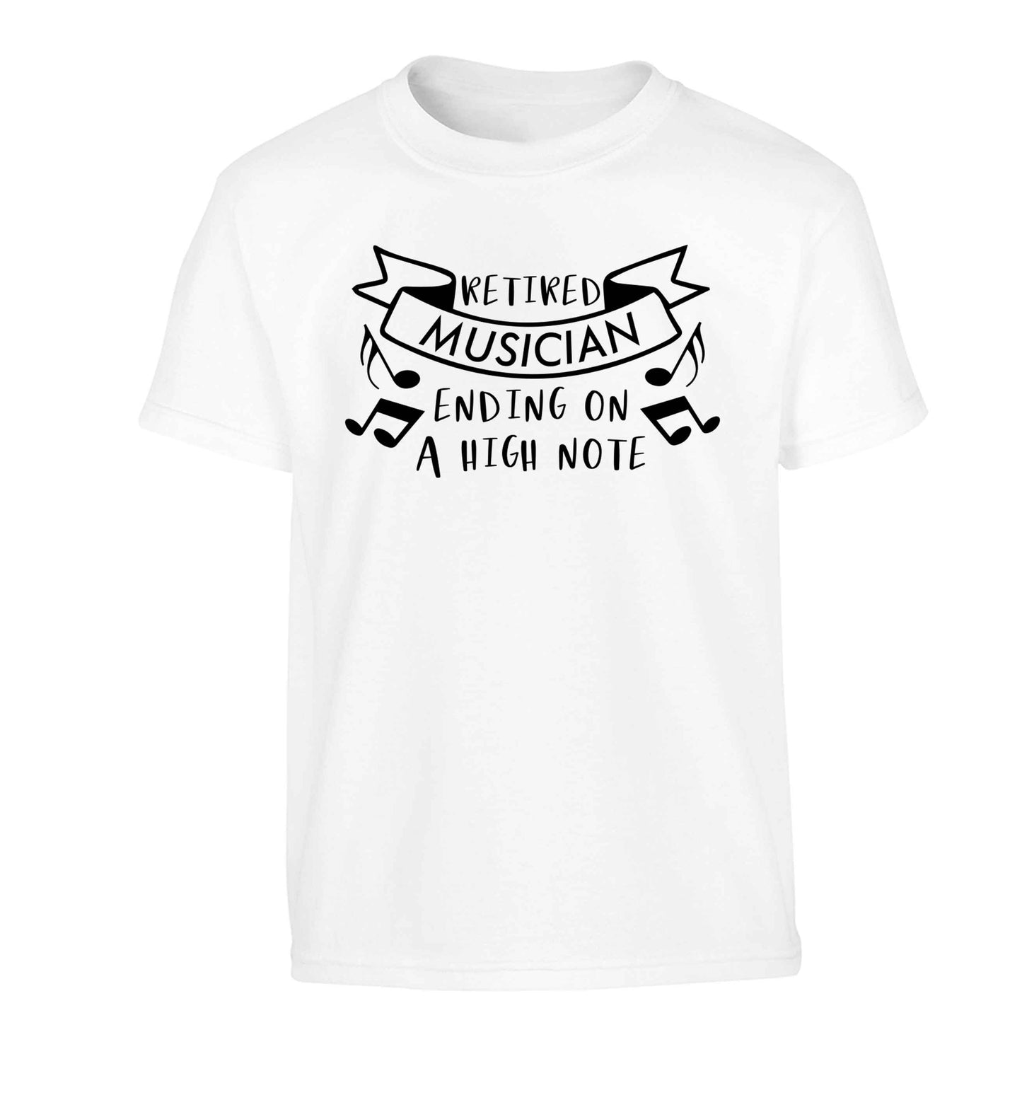 Retired musician ending on a high note Children's white Tshirt 12-13 Years