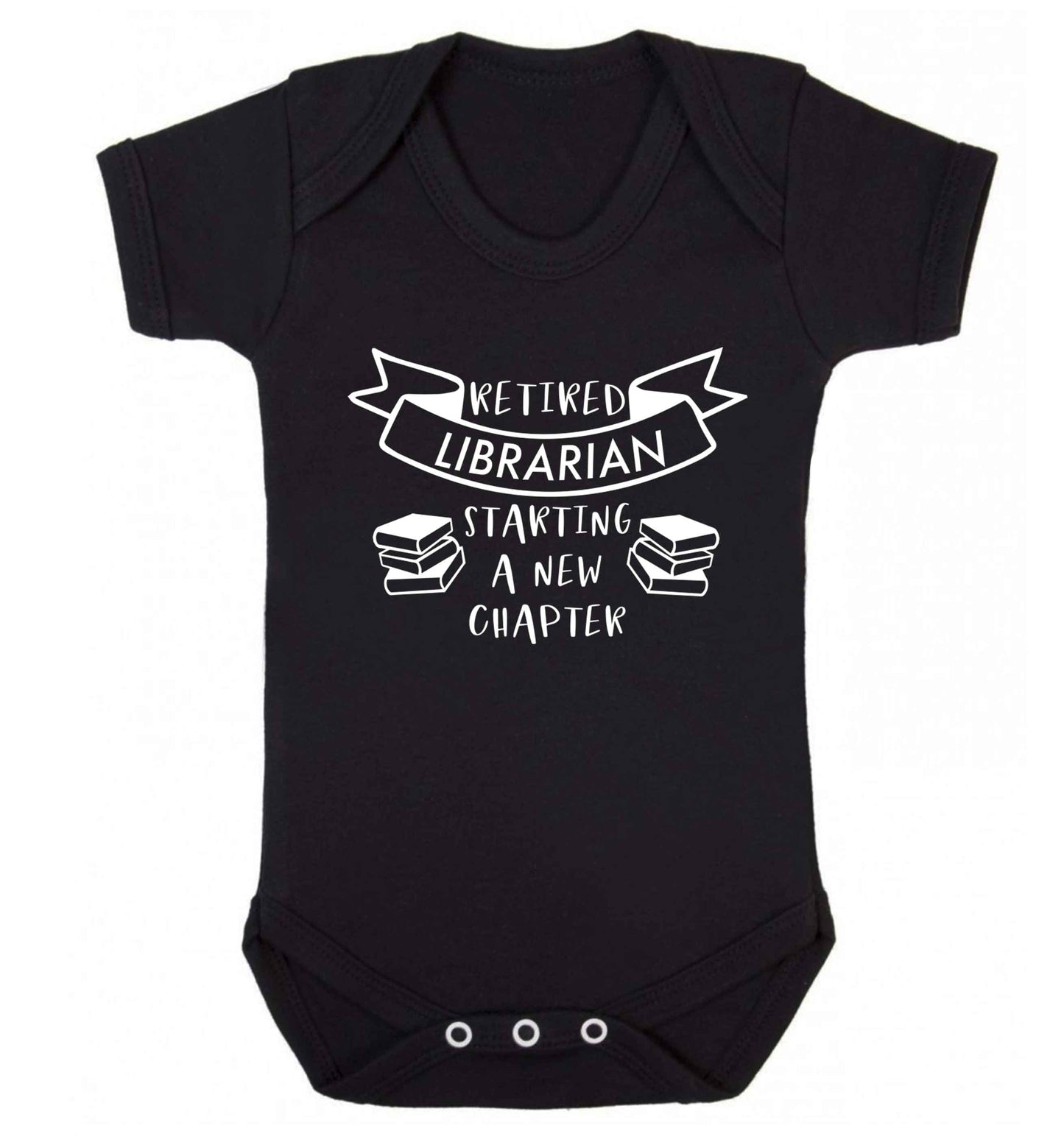 Retired librarian keep your hair on Baby Vest black 18-24 months