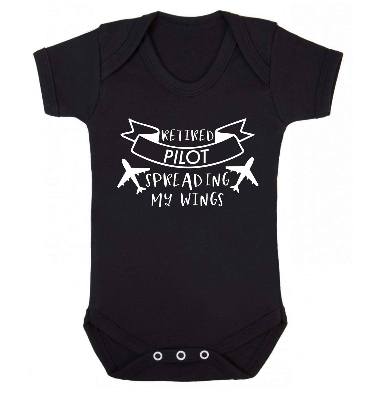 Retired pilot spreading my wings Baby Vest black 18-24 months