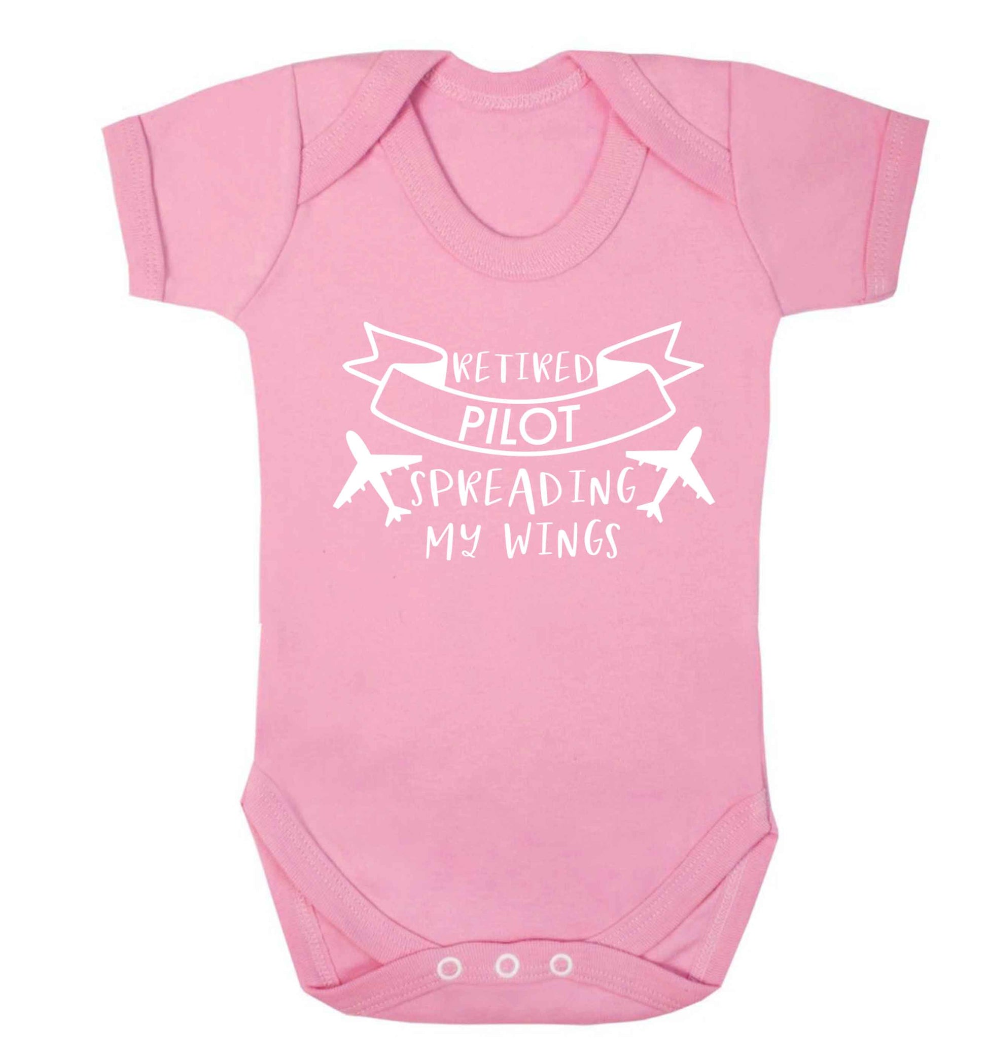 Retired pilot spreading my wings Baby Vest pale pink 18-24 months