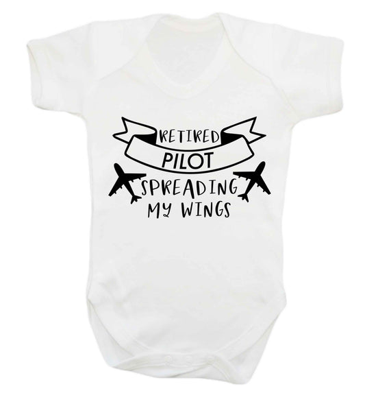 Retired pilot spreading my wings Baby Vest white 18-24 months