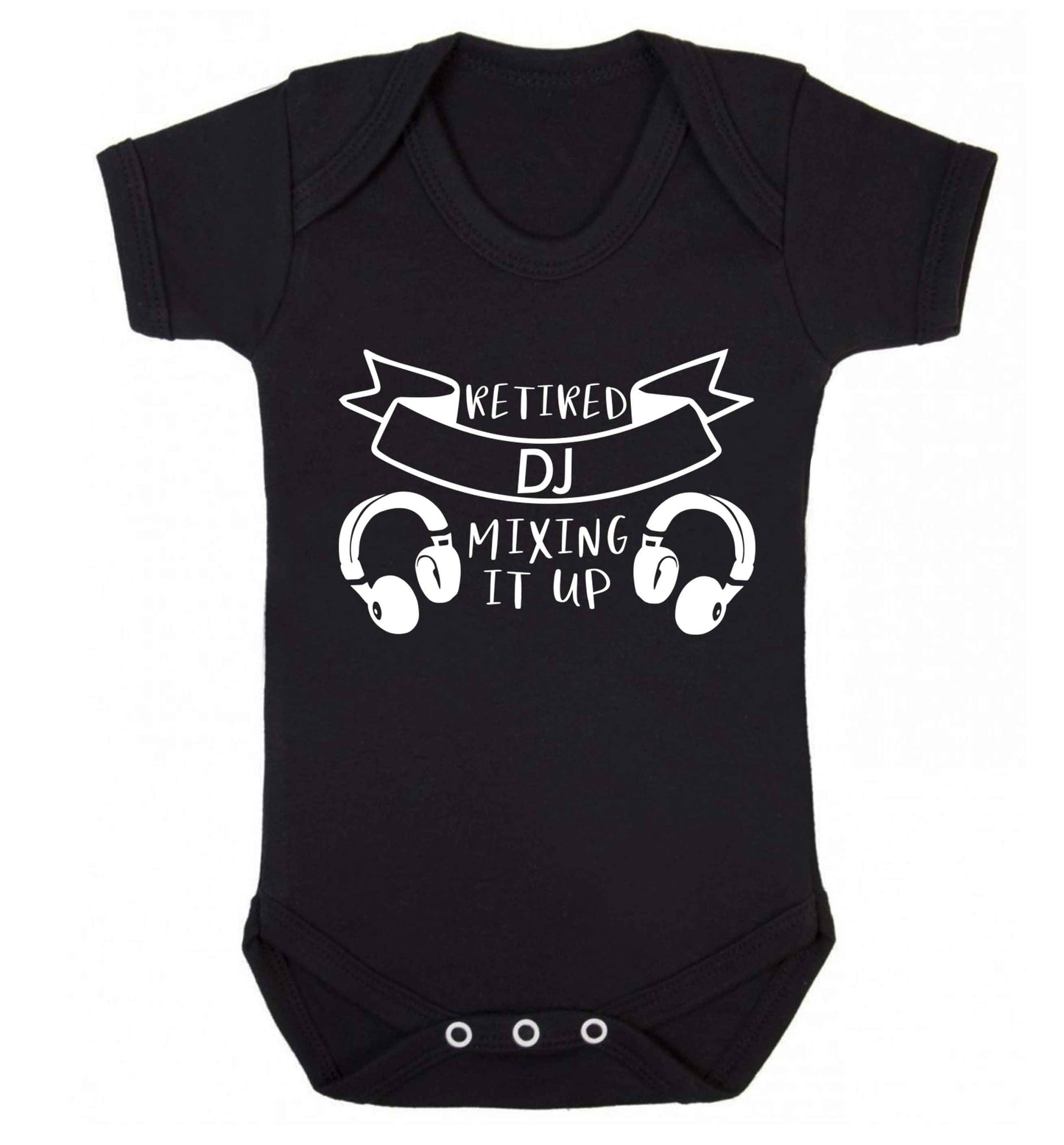 Retired DJ mixing it up Baby Vest black 18-24 months