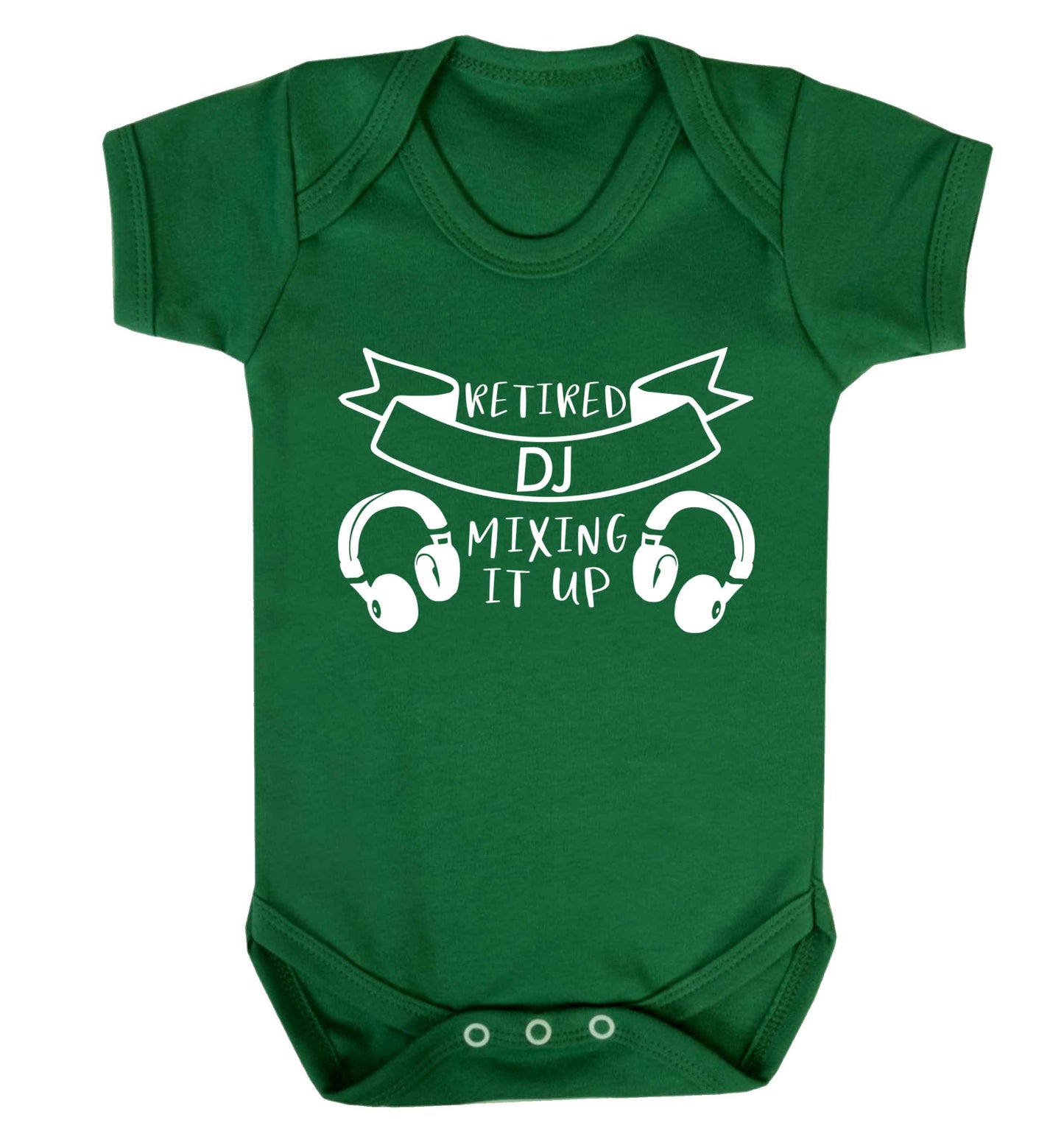 Retired DJ mixing it up Baby Vest green 18-24 months