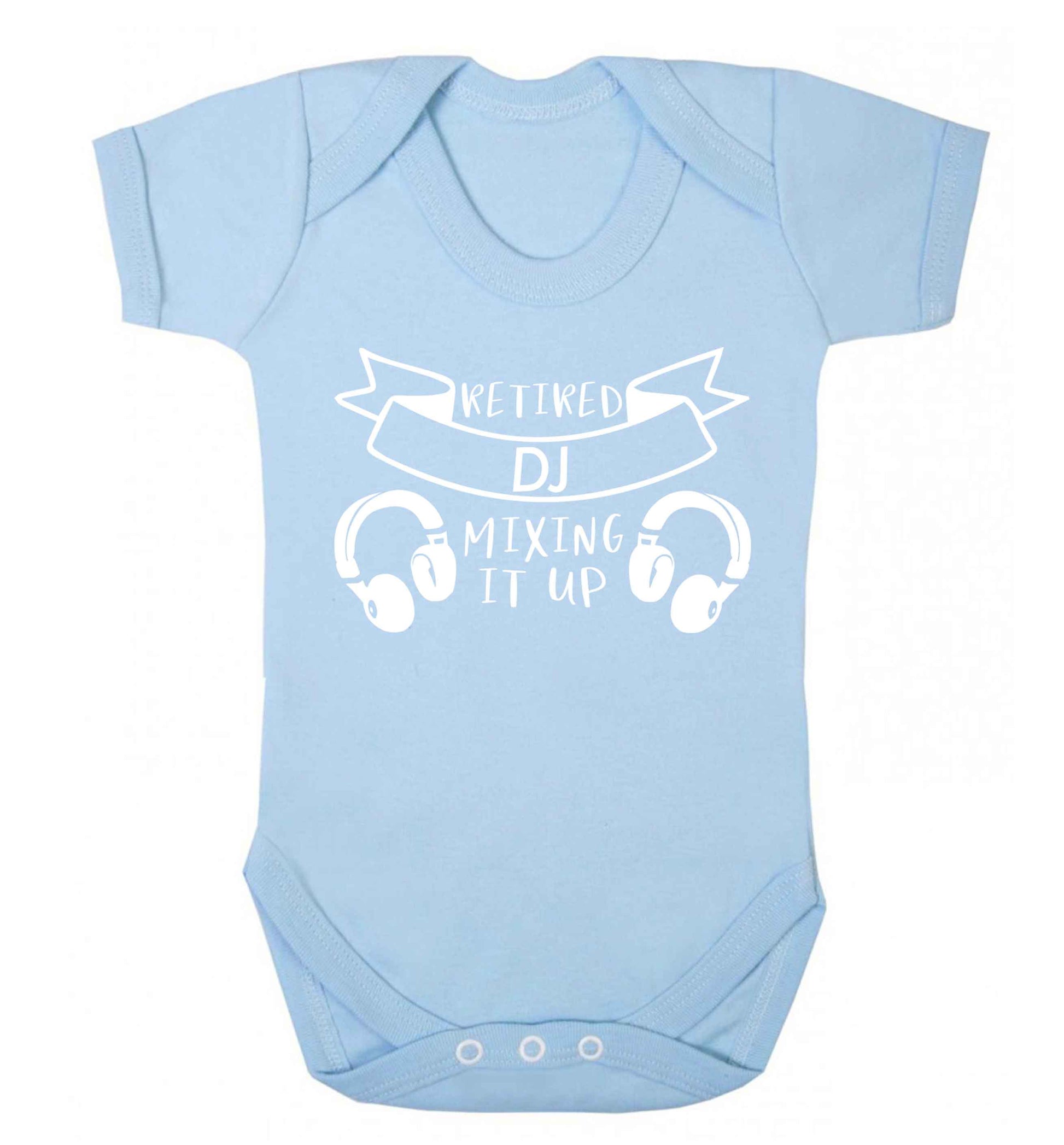 Retired DJ mixing it up Baby Vest pale blue 18-24 months