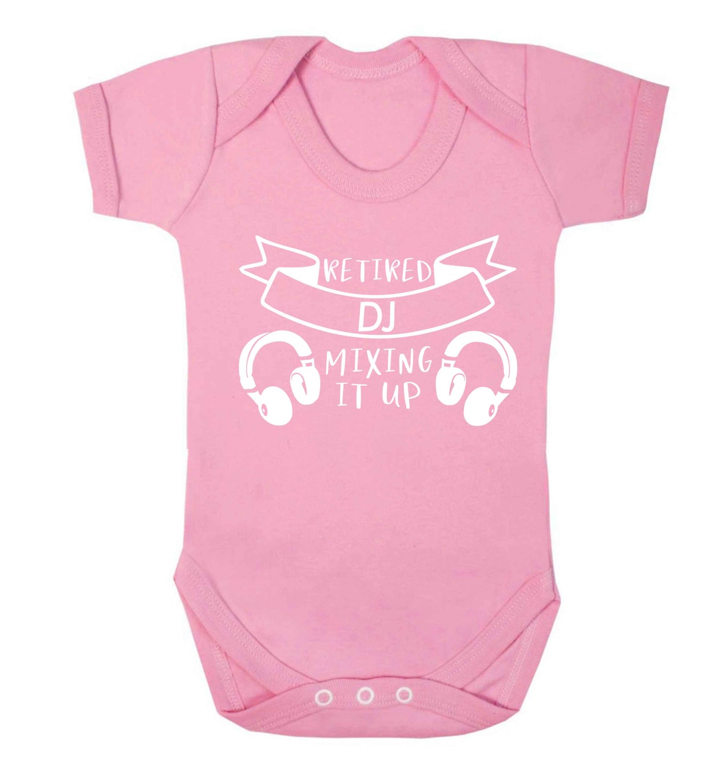 Retired DJ mixing it up Baby Vest pale pink 18-24 months