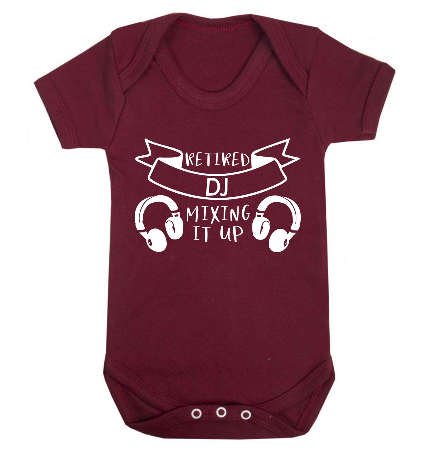 Retired DJ mixing it up Baby Vest maroon 18-24 months