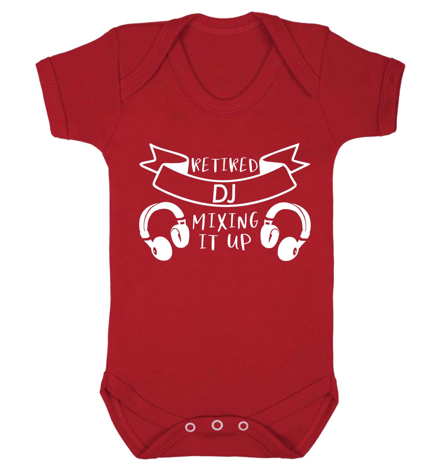Retired DJ mixing it up Baby Vest red 18-24 months