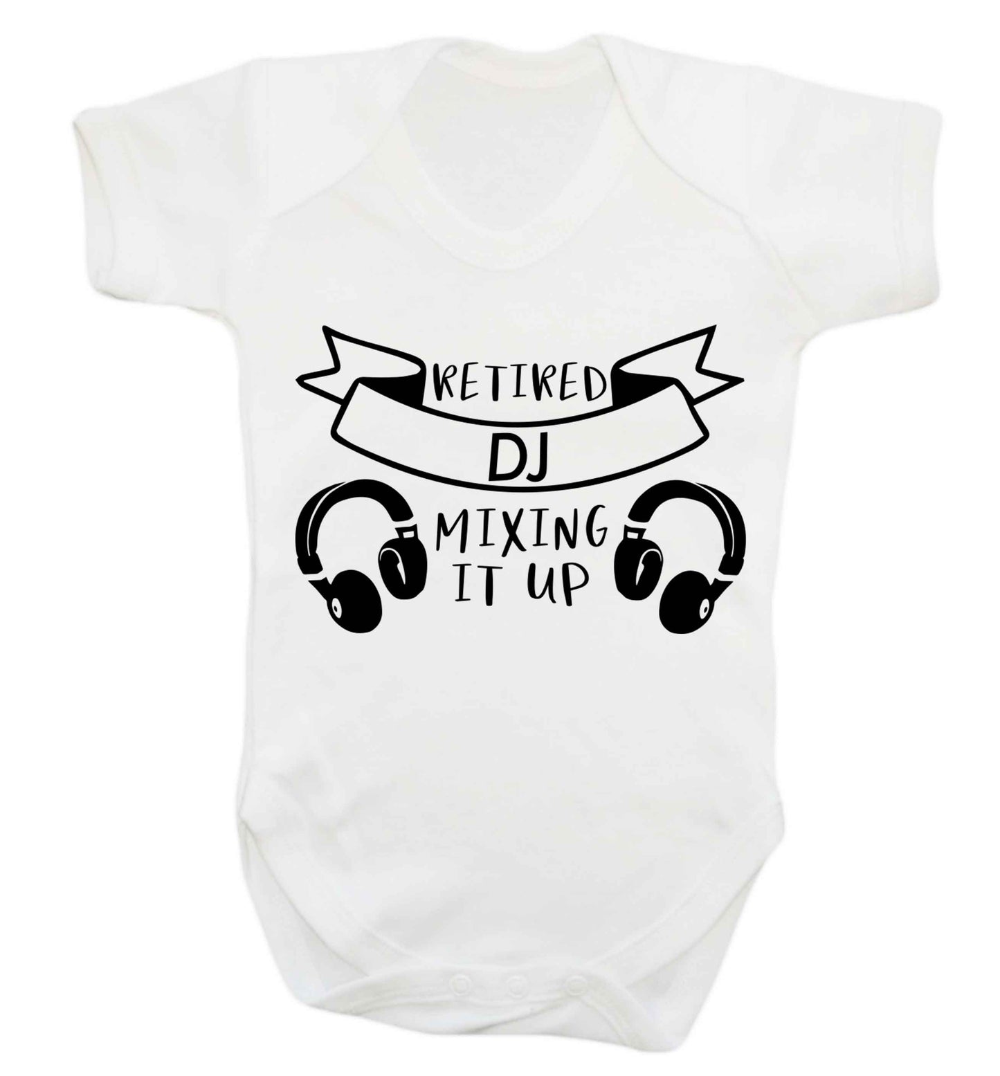 Retired DJ mixing it up Baby Vest white 18-24 months