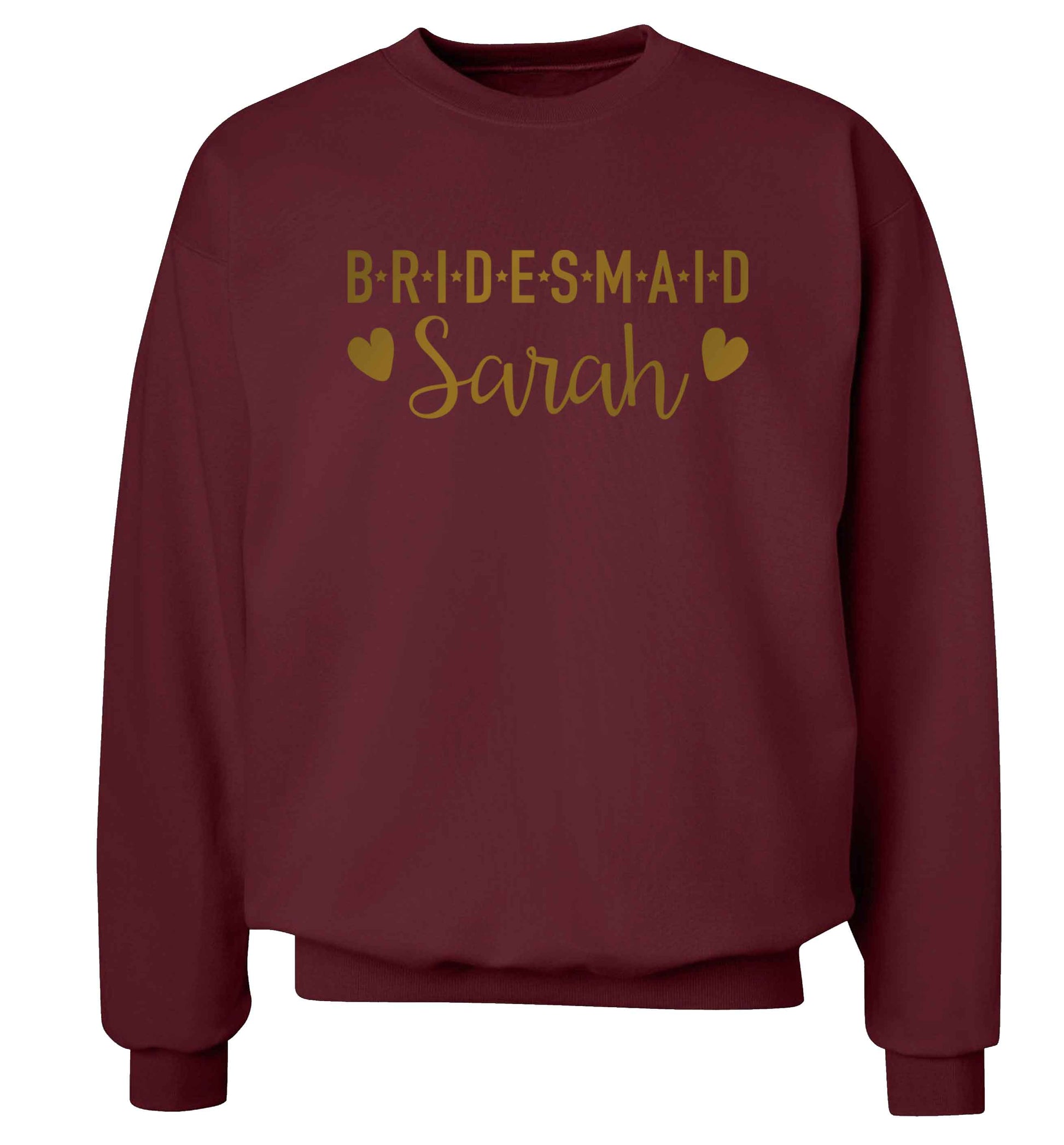 Personalised bridesmaid Adult's unisex maroon Sweater 2XL