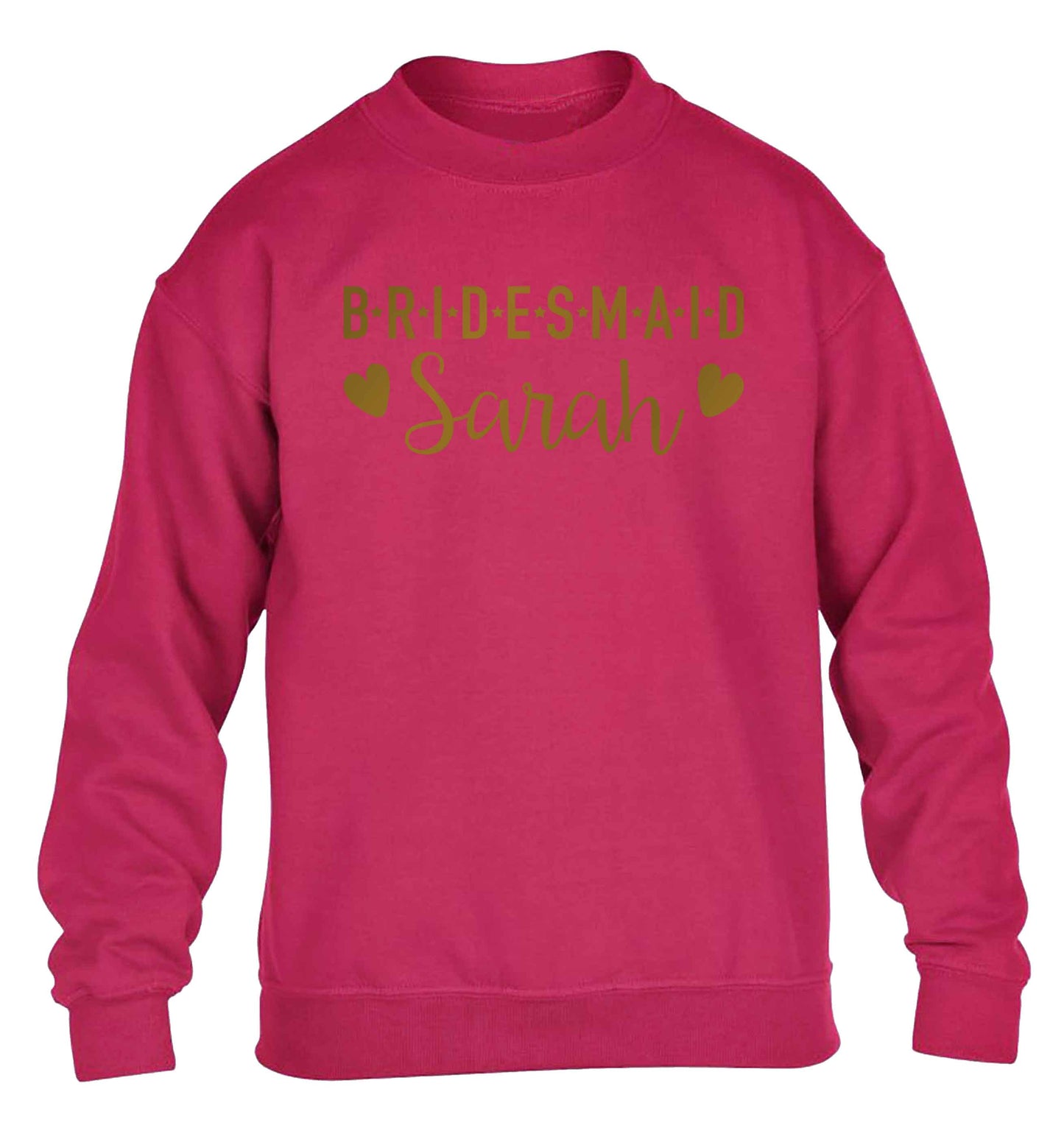 Personalised bridesmaid children's pink sweater 12-13 Years