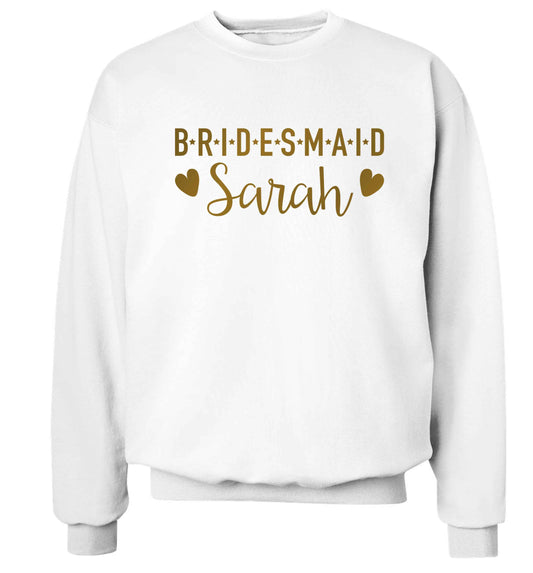 Personalised bridesmaid Adult's unisex white Sweater 2XL