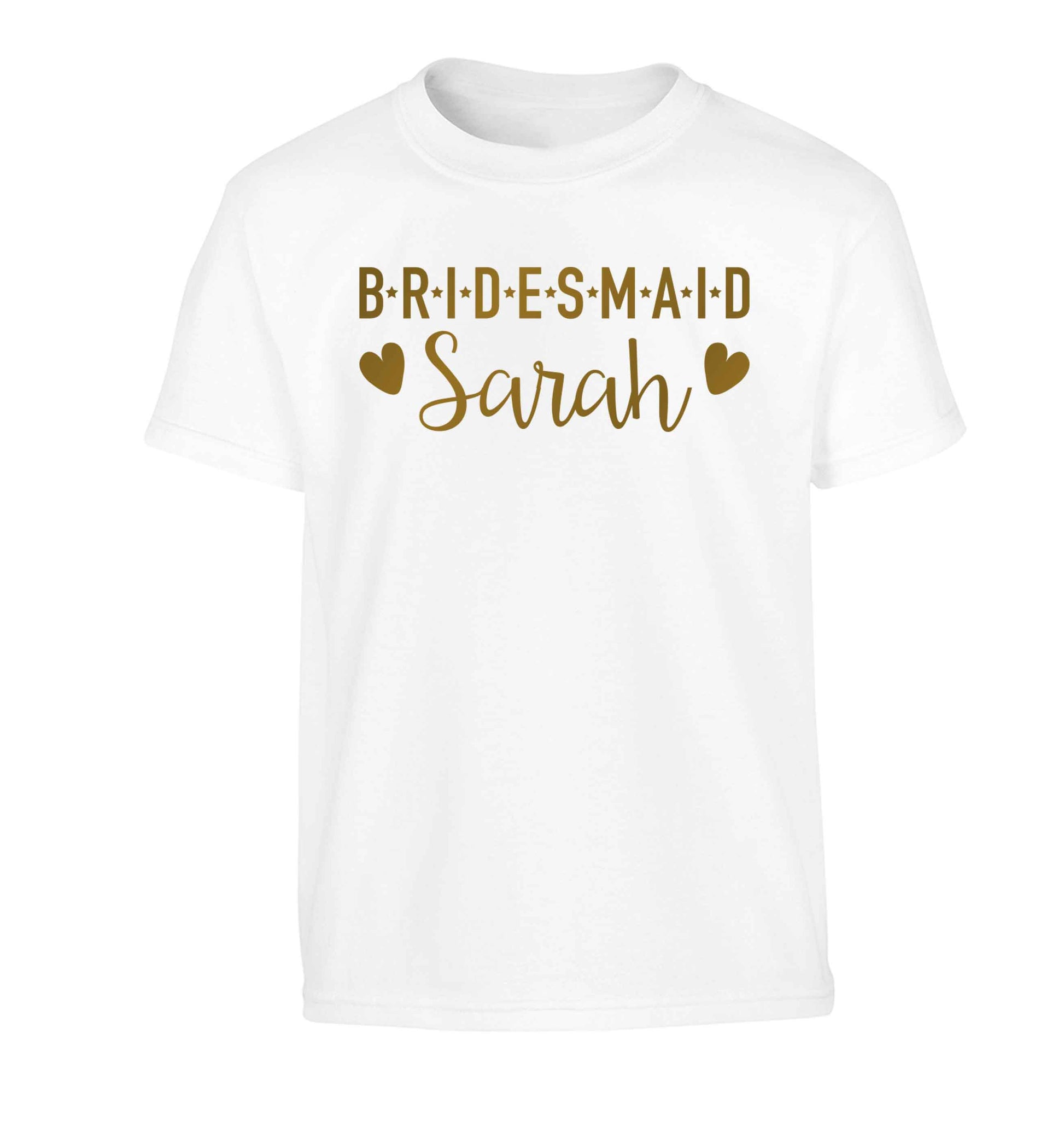 Personalised bridesmaid Children's white Tshirt 12-13 Years