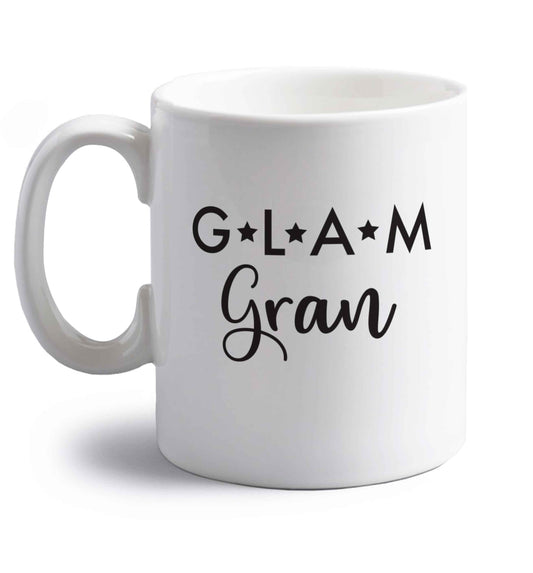 Glam Gran right handed white ceramic mug 