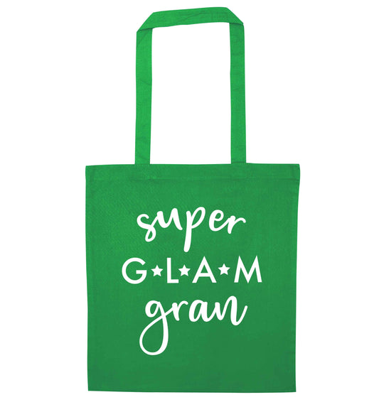 Super glam gran green tote bag