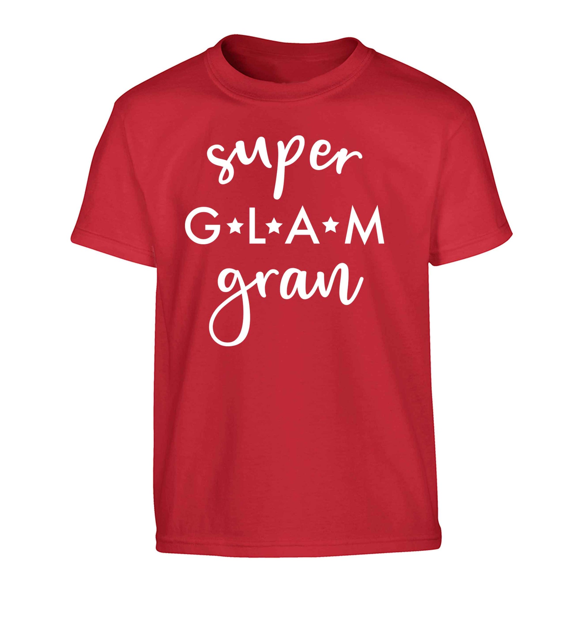 Super glam gran Children's red Tshirt 12-13 Years