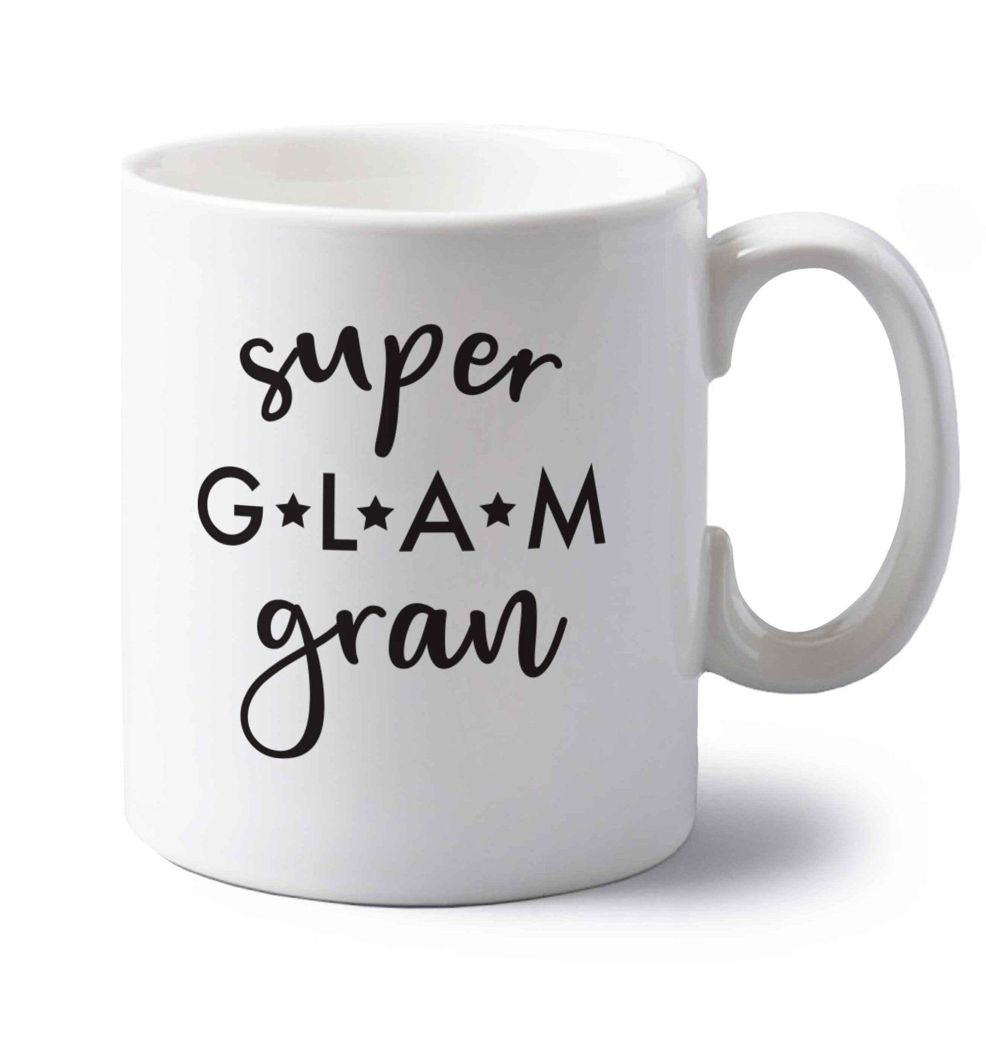 Super glam gran left handed white ceramic mug 