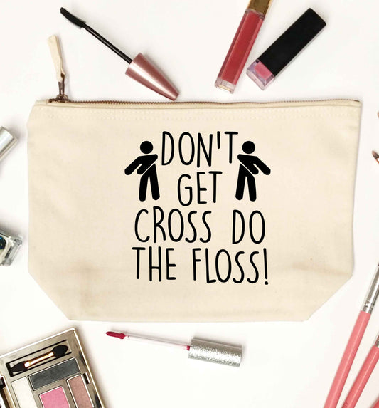 Don't get cross do the floss! natural makeup bag