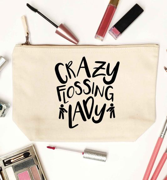 Crazy flossing lady natural makeup bag