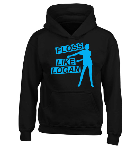 Personalised floss like (male version) children's black hoodie 12-13 Years