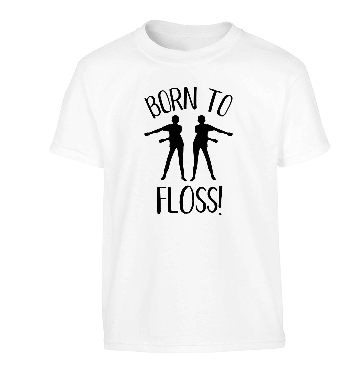 Born to floss Children's white Tshirt 12-13 Years