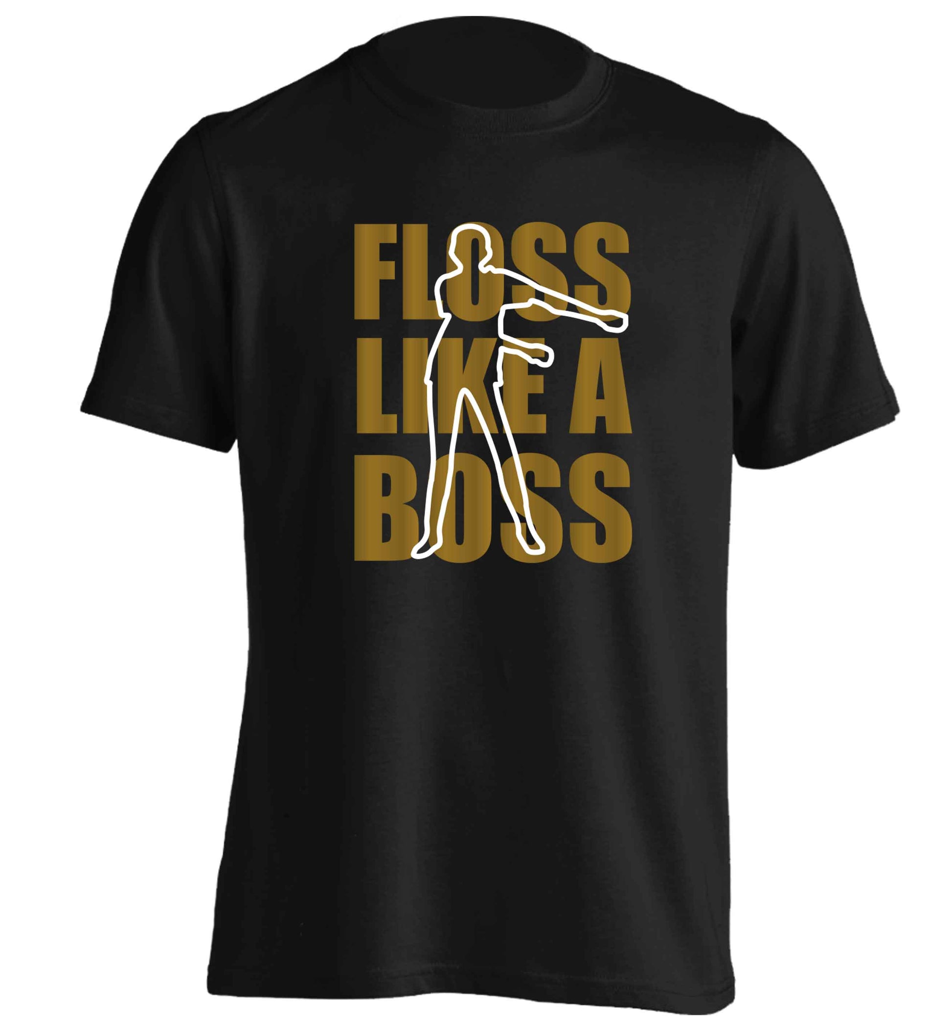 Floss like a boss adults unisex black Tshirt 2XL