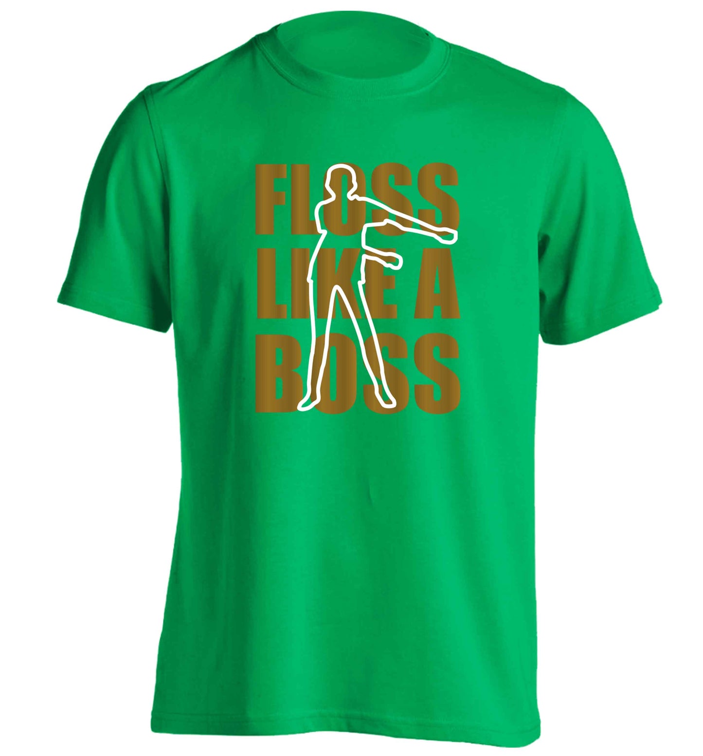 Floss like a boss adults unisex green Tshirt 2XL