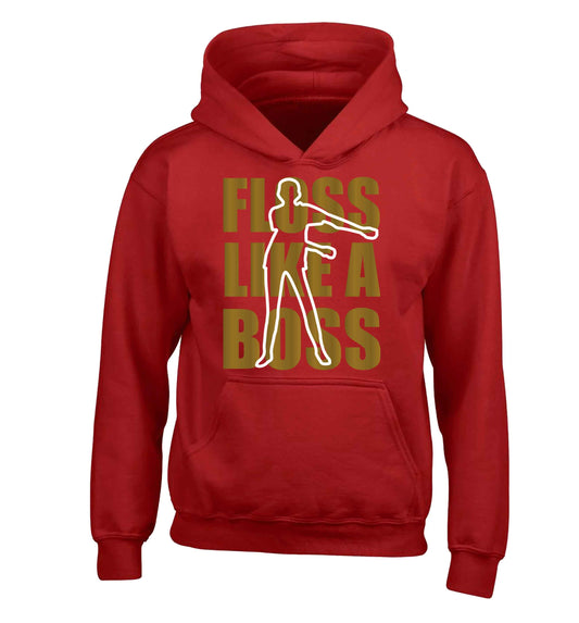 Floss like a boss children's red hoodie 12-13 Years