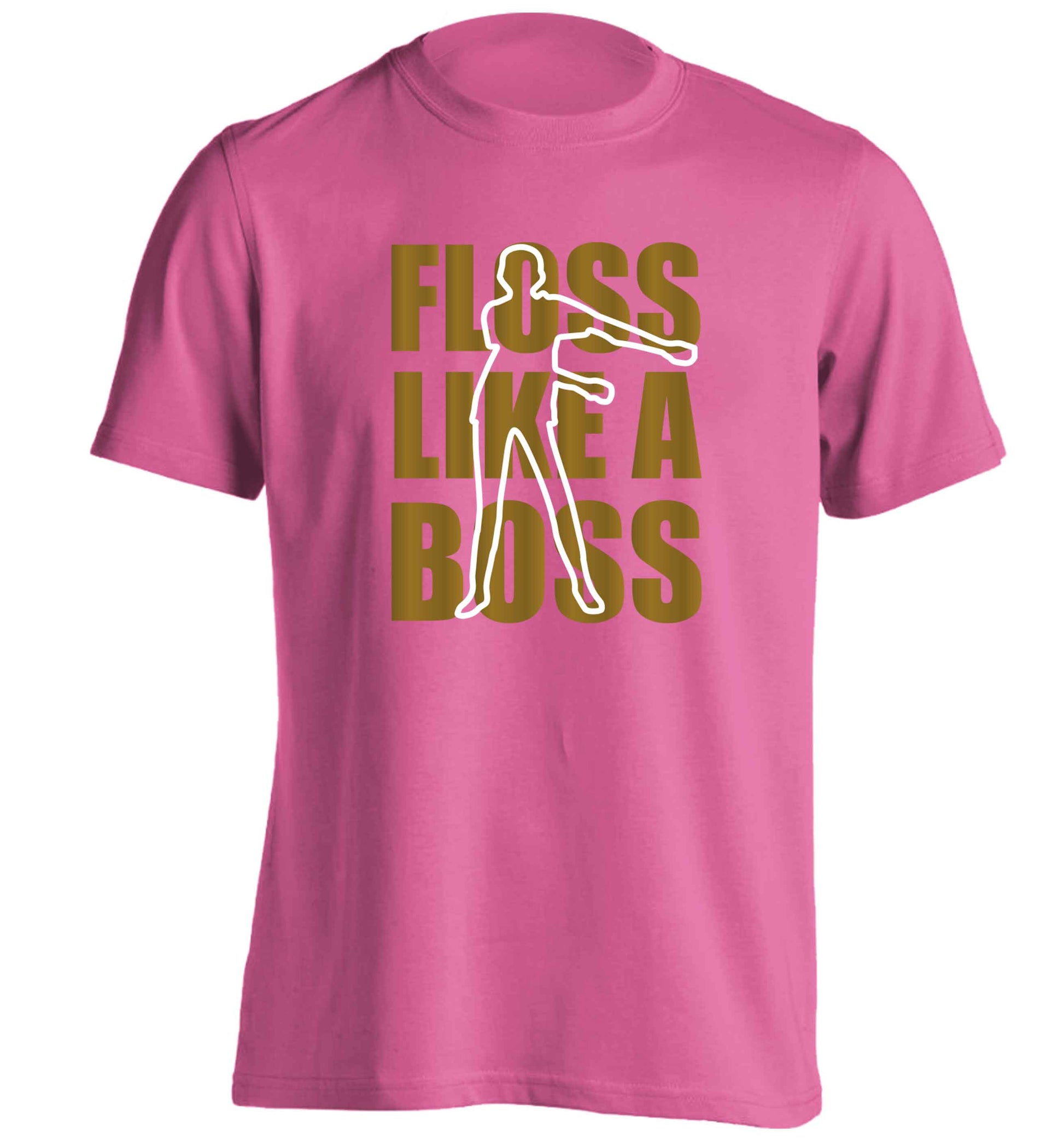 Floss like a boss adults unisex pink Tshirt 2XL