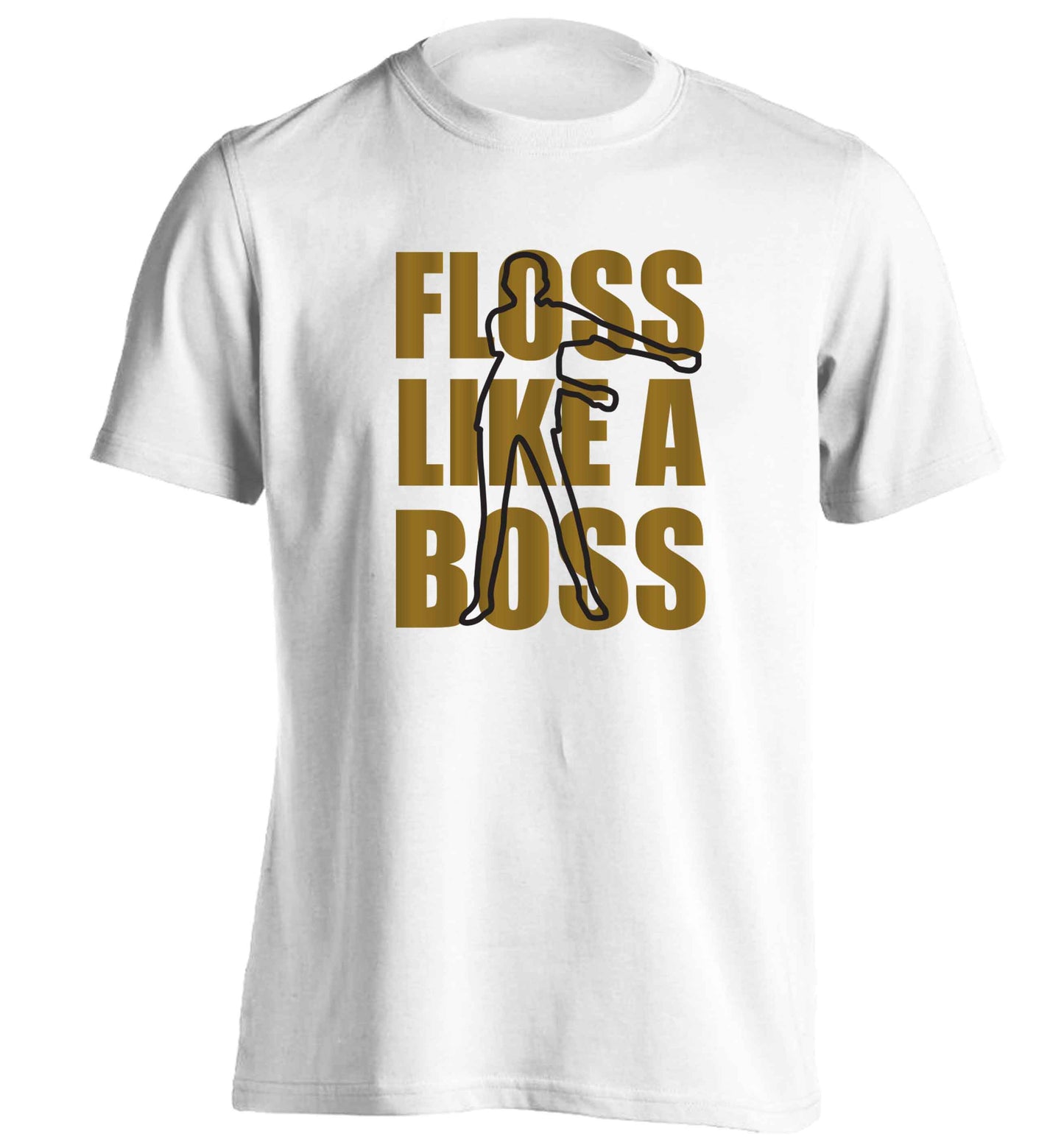 Floss like a boss adults unisex white Tshirt 2XL