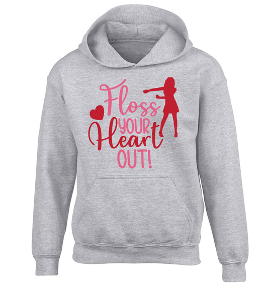 Floss your heart out children's grey hoodie 12-13 Years