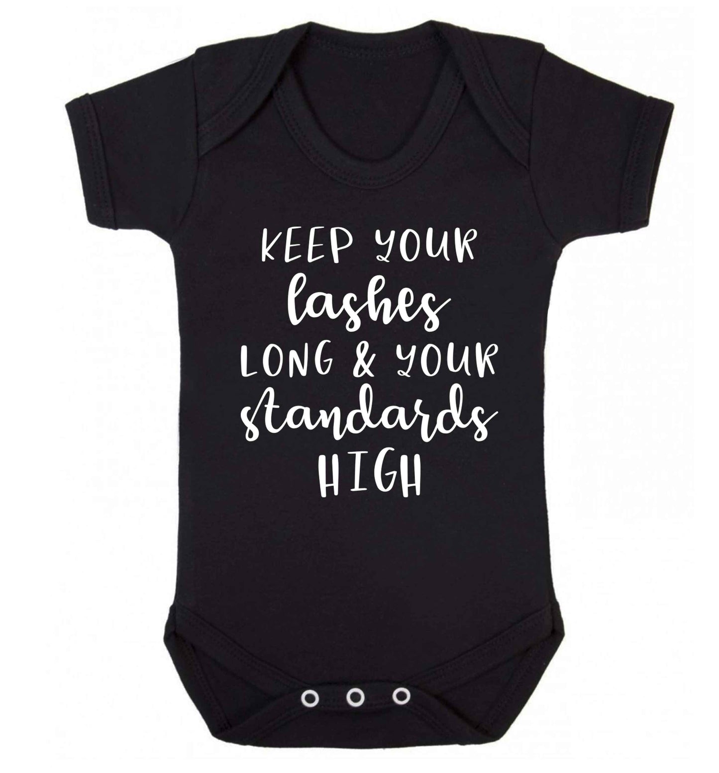 Keep your lashes long and your standards high Baby Vest black 18-24 months
