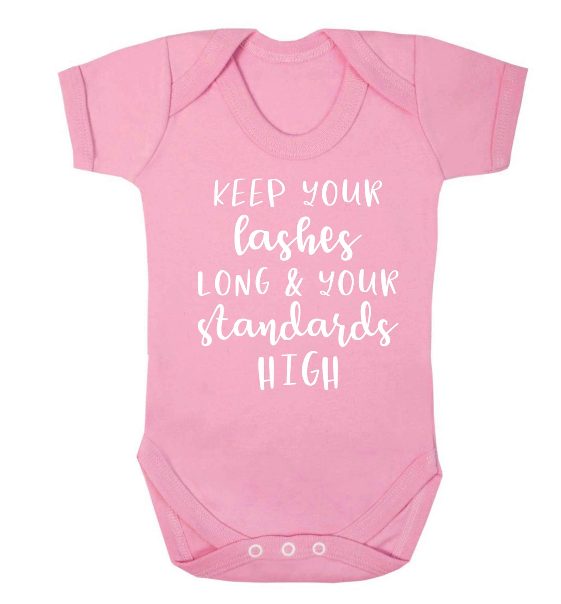Keep your lashes long and your standards high Baby Vest pale pink 18-24 months