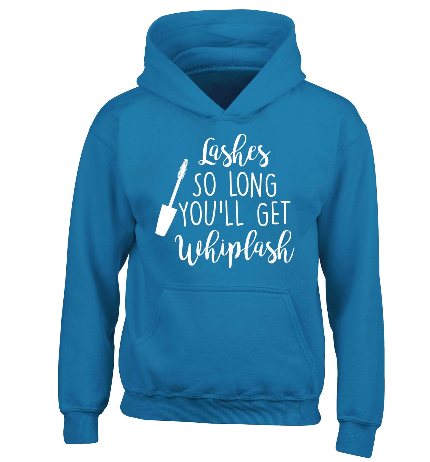 Lashes so long you'll get whiplash children's blue hoodie 12-13 Years